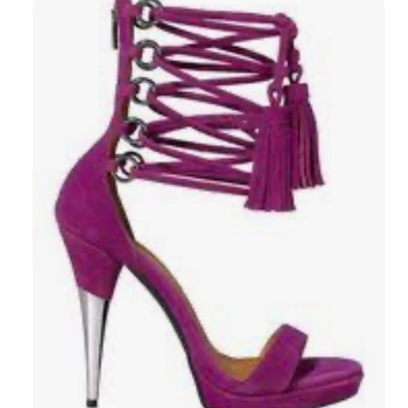Colin Stuart Purple Lace Up Ankle Tie Pumps Heels Size 8.5 - Picture 13 of 13